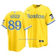 Camiseta Beisbol Hombre Boston Red Sox Tanner Houck 2021 City Connect Replica Oro