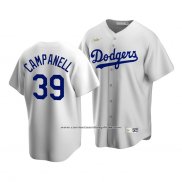 Camiseta Beisbol Hombre Brooklyn Los Angeles Dodgers White Roy Campanella Cooperstown Collection Primera Blanco