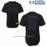 Camiseta Beisbol Hombre Chicago Cubs 13 Starlin Castro Negro Fashion Cool Base