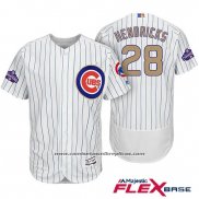 Camiseta Beisbol Hombre Chicago Cubs 28 Kyle Hendricks Blanco Oro Flex Base