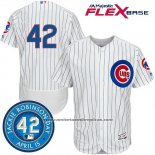Camiseta Beisbol Hombre Chicago Cubs 42 Jackie Robinson Flex Base Blanco