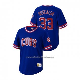 Camiseta Beisbol Hombre Chicago Cubs Daniel Descalso Cooperstown Collection Azul