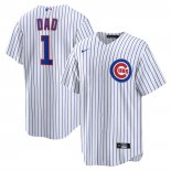 Camiseta Beisbol Hombre Chicago Cubs NO 1 Dad Primera Replica Blanco
