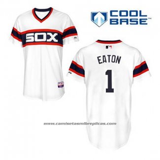 Camiseta Beisbol Hombre Chicago White Sox 1 Adam Eaton Blanco Alterno Cool Base