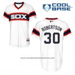 Camiseta Beisbol Hombre Chicago White Sox 30 David Robertson Blanco Alterno Cool Base