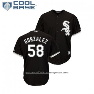 Camiseta Beisbol Hombre Chicago White Sox Miguel Gonzalez Cool Base Alterno Negro
