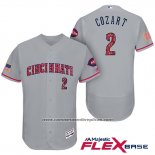 Camiseta Beisbol Hombre Cincinnati Reds 2017 Estrellas Y Rayas 2 Zack Cozart Gris Flex Base