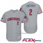 Camiseta Beisbol Hombre Cincinnati Reds 2017 Estrellas Y Rayas 2 Zack Cozart Gris Flex Base