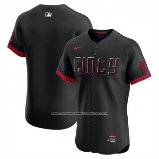 Camiseta Beisbol Hombre Cincinnati Reds 2025 City Connect Elite Negro