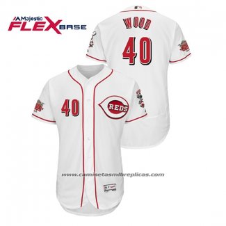 Camiseta Beisbol Hombre Cincinnati Reds Alex Wood Flex Base Blanco