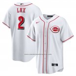 Camiseta Beisbol Hombre Cincinnati Reds Gavin Lux Primera Replica Blanco