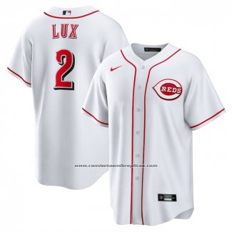 Camiseta Beisbol Hombre Cincinnati Reds Gavin Lux Primera Replica Blanco