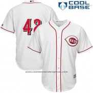 Camiseta Beisbol Hombre Cincinnati Reds Jackie Robinson 42 Blanco Cool Base