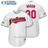 Camiseta Beisbol Hombre Cleveland Indians 2017 Postemporada 30 Tyler Naquin Blanco Cool Base