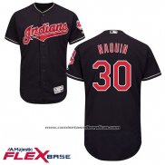 Camiseta Beisbol Hombre Cleveland Indians 30 Tyler Naquin Azul Flex Base