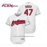 Camiseta Beisbol Hombre Cleveland Indians Trevor Bauer 2019 All Star Patch Flex Base Blanco