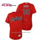 Camiseta Beisbol Hombre Cleveland Indians Tyler Naquin Flex Base Autentico Collection Alterno 2019 Rojo