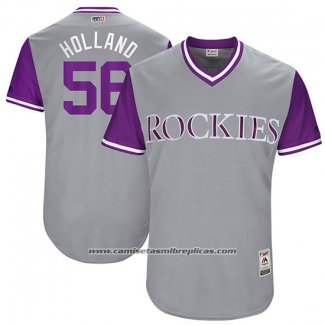 Camiseta Beisbol Hombre Colorado Rockies 2017 Little League World Series Greg Holland 56 Gris