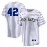 Camiseta Beisbol Hombre Colorado Rockies 2025 Jackie Robinson Day Primera Replica Blanco