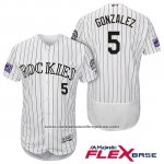 Camiseta Beisbol Hombre Colorado Rockies Carlos Gonzalez 5 Blanco Autentico Collection Flex Base Camiseta Beisbol Hombre Colorado Rockies Carlos Gonzalez 5 Blanco Autentico Collection Flex Base