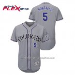 Camiseta Beisbol Hombre Colorado Rockies Carlos Gonzalez Autentico Collection Flex Base Gris