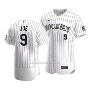 Camiseta Beisbol Hombre Colorado Rockies Connor Joe Autentico Primera Blanco Violeta