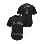 Camiseta Beisbol Hombre Colorado Rockies Garrett Hampson 2019 Players Weekend G Hamp Replica Negro