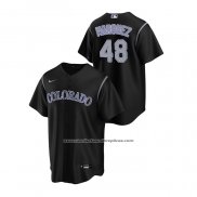 Camiseta Beisbol Hombre Colorado Rockies German Marquez Replica Alterno Negro