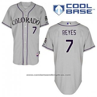 Camiseta Beisbol Hombre Colorado Rockies Jose Reyes 7 Gris Cool Base