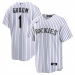 Camiseta Beisbol Hombre Colorado Rockies NO 1 Groom Primera Replica Blanco