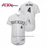 Camiseta Beisbol Hombre Colorado Rockies Pat Valaika Autentico Collection Flex Base Blanco