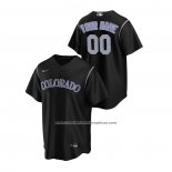 Camiseta Beisbol Hombre Colorado Rockies Personalizada Replica Alterno Negro