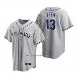 Camiseta Beisbol Hombre Colorado Rockies Zac Veen Replica 2020 Gris