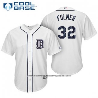 Camiseta Beisbol Hombre Detroit Tigers 2017 Estrellas y Rayas Michael Fulmer Blanco Cool Base