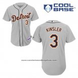 Camiseta Beisbol Hombre Detroit Tigers Ian Kinsler 3 Gris Cool Base