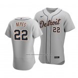 Camiseta Beisbol Hombre Detroit Tigers Victor Reyes Autentico Road Gris