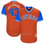 Camiseta Beisbol Hombre Houston Astros 2017 Little League World Series Lance Mccullers Jr Naranja