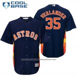 Camiseta Beisbol Hombre Houston Astros 35 Justin Verlander Azulofficial Jugador Cool Base