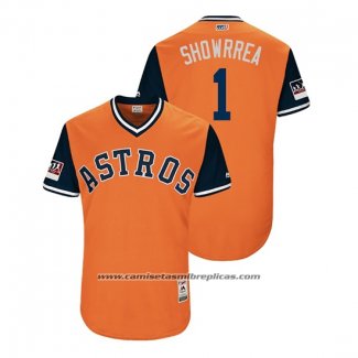 Camiseta Beisbol Hombre Houston Astros Carlos Correa 2018 LLWS Players Weekend Showrrea Orange