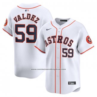 Camiseta Beisbol Hombre Houston Astros Framber Valdez Primera Limited Blanco