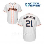 Camiseta Beisbol Hombre Houston Astros Jon Singleton 21 Blanco Primera Cool Base