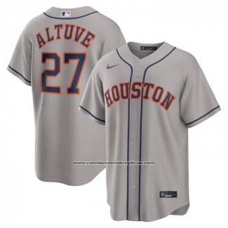 Camiseta Beisbol Hombre Houston Astros Jose Altuve Segunda Replica Gris
