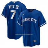 Camiseta Beisbol Hombre Kansas City Royals Bobby Witt Jr Alterno 2 Replica Rush Azul