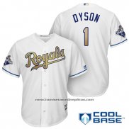 Camiseta Beisbol Hombre Kansas City Royals Campeones 1 Jarrod Dyson Cool Base Oro