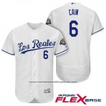 Camiseta Beisbol Hombre Kansas City Royals Lorenzo Cain Blanco Flex Base