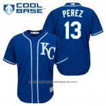 Camiseta Beisbol Hombre Kansas City Royals Salvador Perez 13 Azul Alterno Cool Base