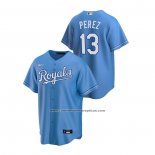 Camiseta Beisbol Hombre Kansas City Royals Salvador Perez Replica Alterno Azul