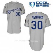 Camiseta Beisbol Hombre Kansas City Royals Yordano Ventura 30 Gris Cool Base