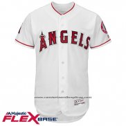 Camiseta Beisbol Hombre Los Angeles Angels Blank Blanco Flex Base Autentico Collection