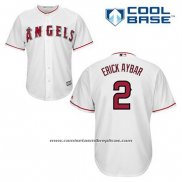 Camiseta Beisbol Hombre Los Angeles Angels Erick Aybar 2 Blanco Primera Cool Base